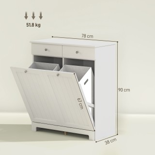 HOMCOM Φορητό Μπάνιο με 2 Αφαιρούμενα Καλάθια Ρούχων, 2 Συρτάρια κα... HOMCOM Φορητό Μπάνιο με 2 Αφαιρούμενα Καλάθια Ρούχων, 2 Συρτάρια κα...