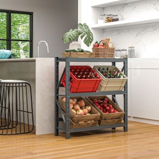 HOMCOM  Ράφι για 6 Κιβώτια Ποτών Αυτοστηριζόμενο με 3 Επίπεδα και Ρ...