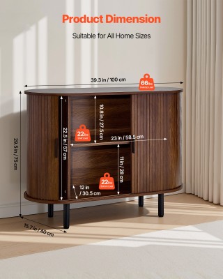 VEVOR Ντουλάπι Καφέ, Με Συρόμενες Πόρτες, 100 x 40 x 75 cm, Καρυδι... VEVOR Ντουλάπι Καφέ, Με Συρόμενες Πόρτες, 100 x 40 x 75 cm, Καρυδι...