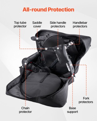 VEVOR Τσάντα Μεταφοράς Ποδηλάτου με Κλειδαριά TSA & Διπλό Φερμουάρ ...