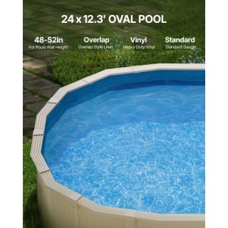 VEVOR Επικάλυψη Επένδυσης Πισίνας Οβάλ 24 x 12.3ft για Ύψος Τοίχου ...