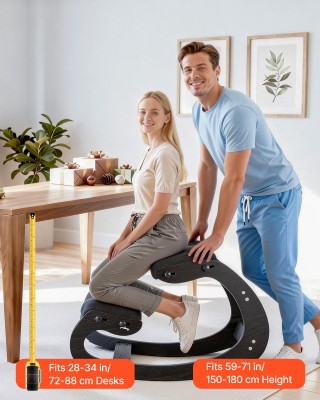 VEVOR Εργονομική Καρέκλα Γονάτων από Ξύλο με Ρυθμιζόμενο Ύψος και Μ...