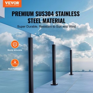 VEVOR Σφιγκτήρας Γυαλιού 37.4 για Κάγκελο (0.39-0.47) Μαύρο  BLLGZH...