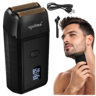 Soulima Ξυριστική Μηχανή Γενειάδας Foil με LED Οθόνη, USB-C, 2 Foil...