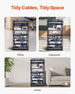 VEVOR Εργονομική Ανοικτής Δομής Ραφιέρα Δικτύου 20U, Βάθος 585mm KF...