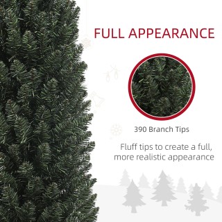 HOMCOM  Ψηλό Χριστουγεννιάτικο Δέντρο Slim 195 cm Εξοικονόμησης Χώρ...