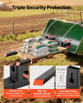 VEVOR Βαρέως Τύπου Πιρούνια Παλετών με Ρυθμιζόμενη Μπάρα Σταθεροποί...