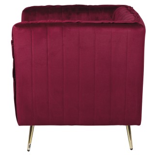 Galileo Vintage πολυθρόνα μπορντό από ξύλο με επένδυση από πολυεστέ...