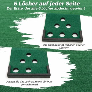 Costway Φορητό Σετ Γκολφ 332 cm με 2 Ρυθμιζόμενα Πάτερ, 6 Μπάλες & ...