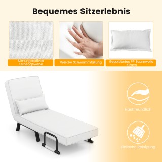 Costway Πολυθρόνα 4 σε 1 με Λειτουργία Κρεβατιού, Αφαιρούμενο Μαξιλ...