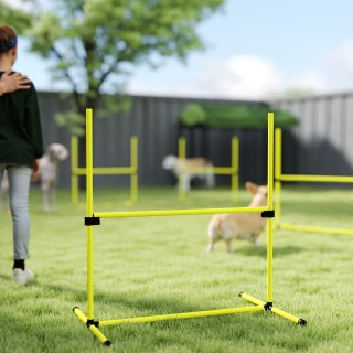 PawHut Σετ 4 Εμποδίων Agility Dog για Εκπαίδευση Σκύλων με Ρυθμιζόμ...