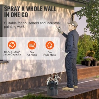 Δοχείο Πίεσης Βαφής VEVOR 10L με 2 Πιστόλια & 2 Μπεκ  PQ10L15MM40MM...