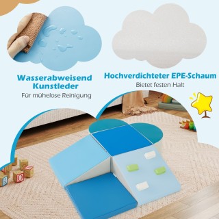 Costway Σετ 6 Μαλακά Κομμάτια Κάστρου με Αναρριχητικές Επιφάνειες σ...