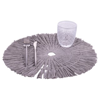 Villa DEste  Σετ 6 τμχ Στρογγυλό πλεκτό σουπλά 38 εκ. από χαρτί Cla...