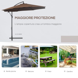 Outsunny Αποκεντρωμένη Ομπρέλα Ø3x2.5 m με Σταυροειδή Βάση και Μαν... Outsunny Αποκεντρωμένη Ομπρέλα Ø3x2.5 m με Σταυροειδή Βάση και Μαν...