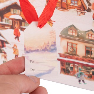 Villa dEste Home Σετ 12 τμχ  Χάρτινη Τσάντα Δώρου 22x10x26 cm με Υφ...