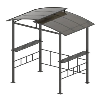 Costway  Μεταλλικό Γκριλ Παβιλιόν με Πλευρικά Ράφια - Μαύρο, 248 x ...
