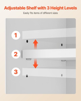 VEVOR Διπλή Ντουλάπα Μπάνιου τοίχου με Ρυθμιζόμενο Ράφι, 53x24x61cm...