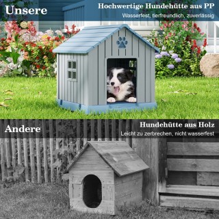 Costway Αδιάβροχο και Μονωμένο Πλαστικό Σπιτάκι Σκύλου για Μικρούς ...