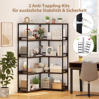 Costway Γωνιακή Ραφιέρα Βιβλιοθήκη 5 επιπέδων σε Σχήμα L, Βιομηχαν... Costway Γωνιακή Ραφιέρα Βιβλιοθήκη 5 επιπέδων σε Σχήμα L, Βιομηχαν...