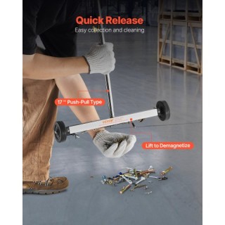 VEVOR Μαγνητική Σκούπα με Ρόδες, 43 εκ., Ρυθμιζόμενη Λαβή TLSCXQSQ1...