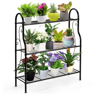 Costway Μεταλλική βάση φυτών τριών επιπέδων 72 x 25 x 85 εκ. Μαύρο... Costway Μεταλλική βάση φυτών τριών επιπέδων 72 x 25 x 85 εκ. Μαύρο...