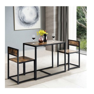 Σετ Μεταλλικό Ορθογώνιο Τραπέζι Τραπεζαρίας 90 x 47 x 76 cm με 2 Κα...