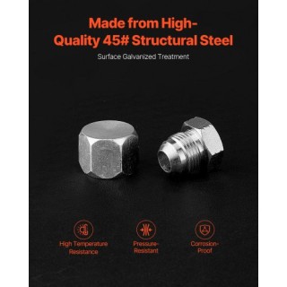 VEVOR Σετ 72 Τεμαχίων Υδραυλικών Εξαρτημάτων 37° JIC με Καπάκια και... VEVOR Σετ 72 Τεμαχίων Υδραυλικών Εξαρτημάτων 37° JIC με Καπάκια και...