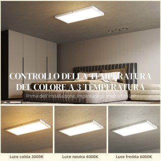 HOMCOM Σετ 2 Λεπτών και Μινιμαλιστικών LED Φωτιστικών Οροφής με Ρυθ...