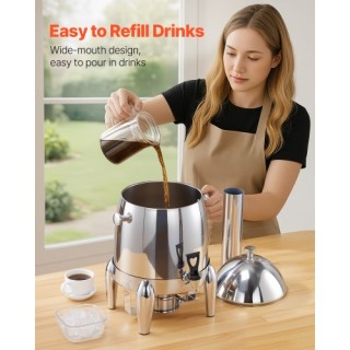 VEVOR Διανομέας Ποτών Ανοξείδωτος Χάλυβας 12L για Ζεστά & Κρύα Ροφή...