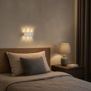 BAKAJI Απλίκα Τοίχου 6 LED Λευκή με Θερμό Λευκό Φως 15x8x3cm 02842437 BAKAJI Απλίκα Τοίχου 6 LED Λευκή με Θερμό Λευκό Φως 15x8x3cm 02842437