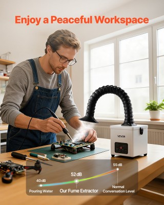 VEVOR Εξαγωγέας Καπνού Κολλητηριού, 3-Σταδίων Φιλτραρίσματος, Ισχυρ...