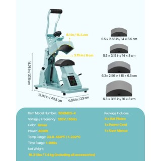 VEVOR Πρέσα Καπέλων με 4 Πλάκες για Θερμομεταφερόμενα Βινύλια - Πρά... VEVOR Πρέσα Καπέλων με 4 Πλάκες για Θερμομεταφερόμενα Βινύλια - Πρά...