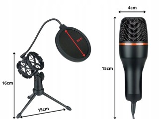 Verk Group USB RGB Στούντιο Μικρόφωνο με Τρίποδο για Υπολογιστή, St...