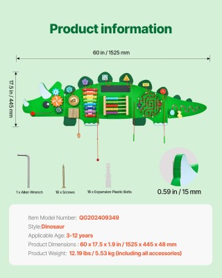 Δραστηριότητα Τοίχου με Δεινόσαυρους – Busy Board με 11 Διαδραστικέ... Δραστηριότητα Τοίχου με Δεινόσαυρους – Busy Board με 11 Διαδραστικέ...