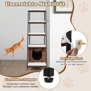 Costway Ντουλάπα Γάτας με Ράφι και Χώρο για Τουαλέτα 92,5 x 49 x 14...