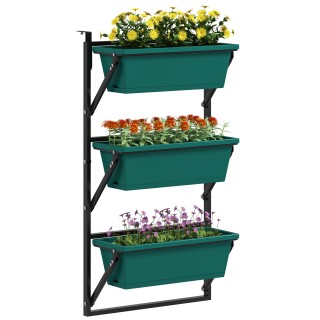 Outsunny Κάθετη Εξωτερική Ζαρντινιέρα με 3 Πλαστικές Γλάστρες για Φ... Outsunny Κάθετη Εξωτερική Ζαρντινιέρα με 3 Πλαστικές Γλάστρες για Φ...