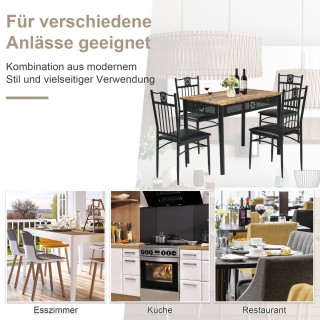 Costway Σετ Τραπεζαρίας 5 Τεμαχίων με Μοντέρνο Στυλ και Άνετες Καρέ...