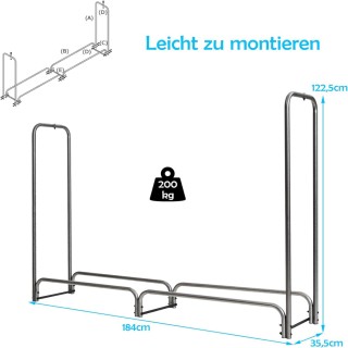 Costway Μεταλλική Ραφιέρα Αποθήκευσης Καυσόξυλων για Εξωτερικό Χώρο...