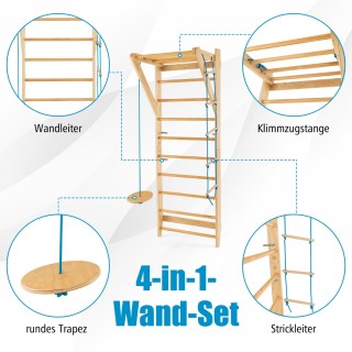 Costway Εσωτερικός Τοίχος Αναρρίχησης με Σκάλα - Αντοχή έως 100 kg ...