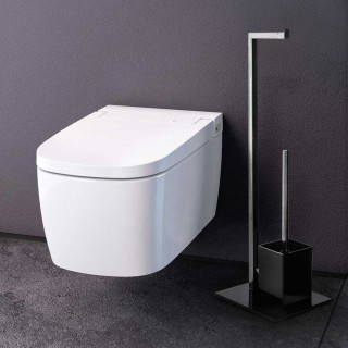 BAKAJI Βάση για χαρτί υγείας με θήκη για βούρτσα σε μέταλλο με βάσ... BAKAJI Βάση για χαρτί υγείας με θήκη για βούρτσα σε μέταλλο με βάσ...