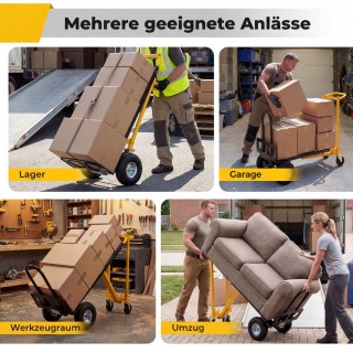 Costway Πτυσσόμενο χειροκαρότσι και καρότσι μεταφοράς 3 σε 1 με πνε...