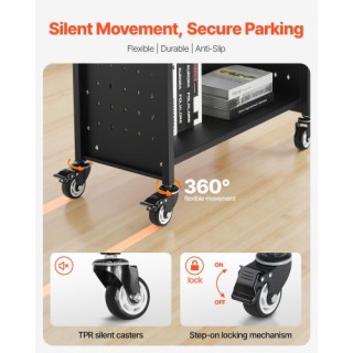 VEVOR Μαύρο Καρότσι Βιβλίων 3 Επιπέδων με Ράφια L-Σχήματος LXTSGTCH... VEVOR Μαύρο Καρότσι Βιβλίων 3 Επιπέδων με Ράφια L-Σχήματος LXTSGTCH...