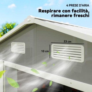 Outsunny Κουτί αποθήκευσης εργαλείων με συρόμενες πόρτες και 4 αερα...