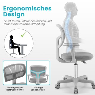 Costway Παιδική Καρέκλα Γραφείου 54x50x80-91,5 cm με Ρυθμιζόμενο Υψ...