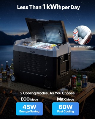 VEVOR Ηλεκτρικό Ψυγείο Αυτοκινήτου 45L με Έλεγχο μέσω Εφαρμογής και...