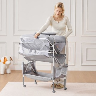 VEVOR Φορητός Σταθμός Αλλαγής Πάνας με Καλάθι & Κρεμαστή Ράβδο Γκρι...