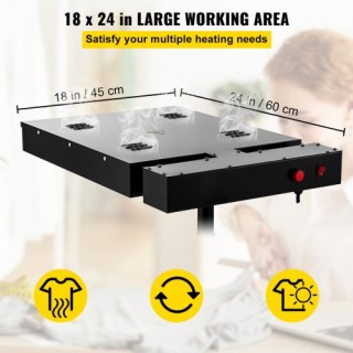 VEVOR Συσκευή Στεγνώματος Μεταξοτυπίας 18x24 Ίντσες με Ηλεκτρικό Πί...