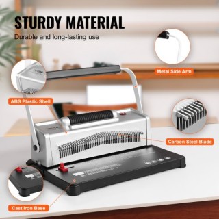 Μηχανή Σπιράλ Δεσίματος VEVOR, Χειροκίνητη με Ηλεκτρική Δέση, 46 Τρ... Μηχανή Σπιράλ Δεσίματος VEVOR, Χειροκίνητη με Ηλεκτρική Δέση, 46 Τρ...