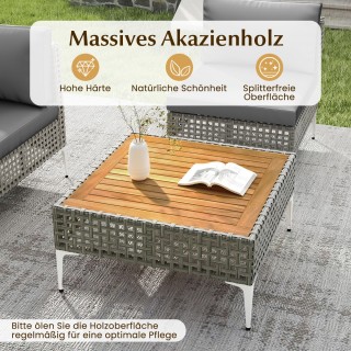 Costway  Σετ Κήπου - Συνδυαστική Εξωτερική Rattan Γωνιά με Τραπέζι ...